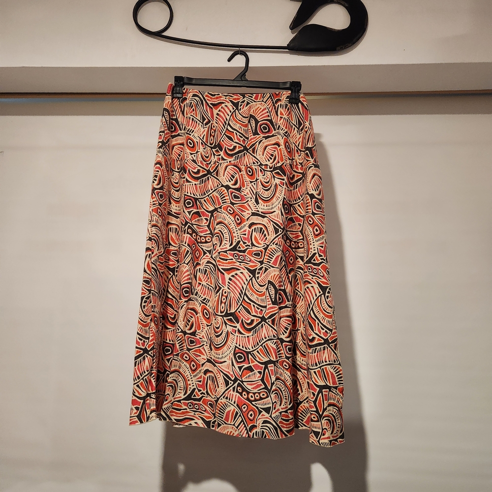 Avenue Multicolor Abstract A-Line Skirt